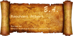 Baschant Albert névjegykártya